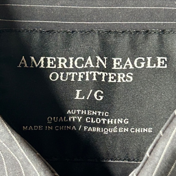 American Eagle Outfitters Longsleeve Mens Shirt Button Up Large Gray - Picture 7 of 14